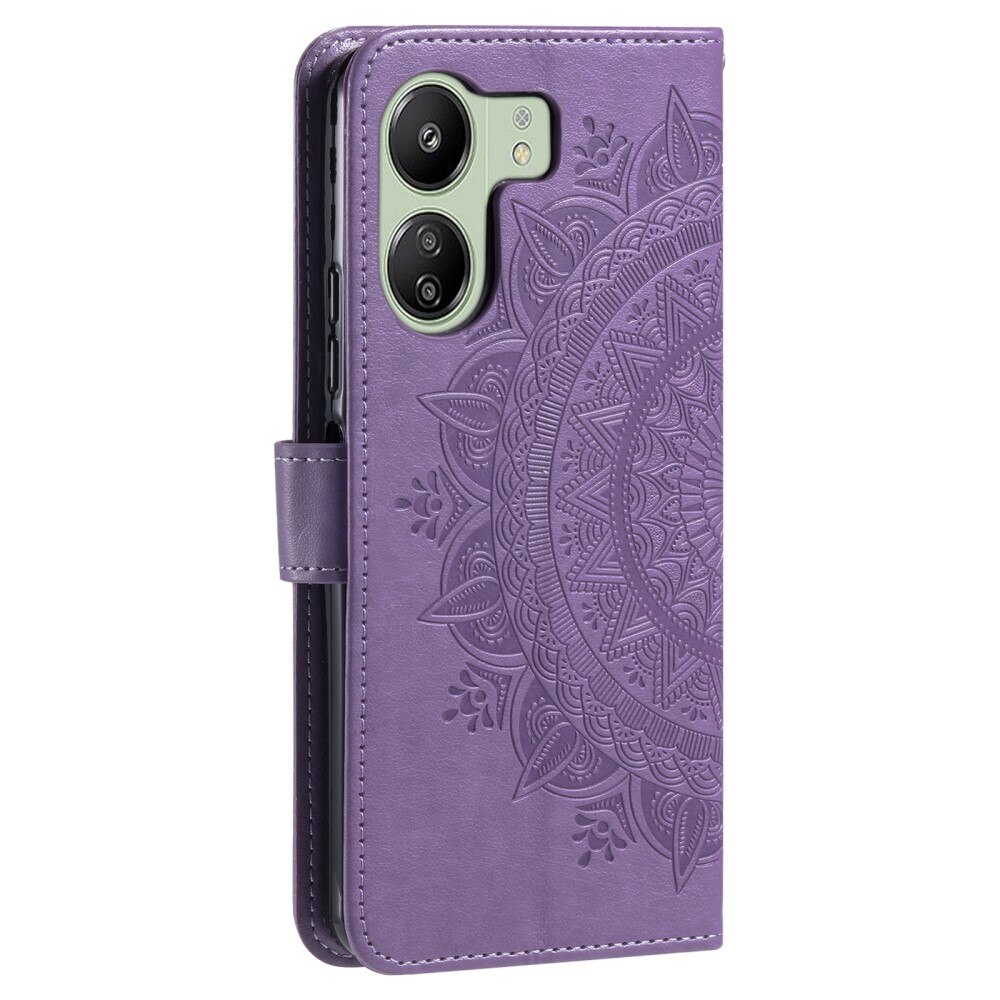 Læderetui Mandala Xiaomi Redmi 13C lila