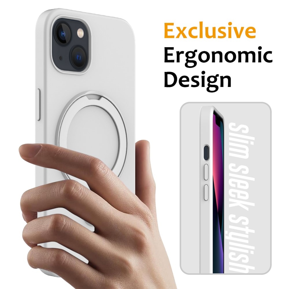 Cover Silikone Kickstand MagSafe iPhone 13 hvid
