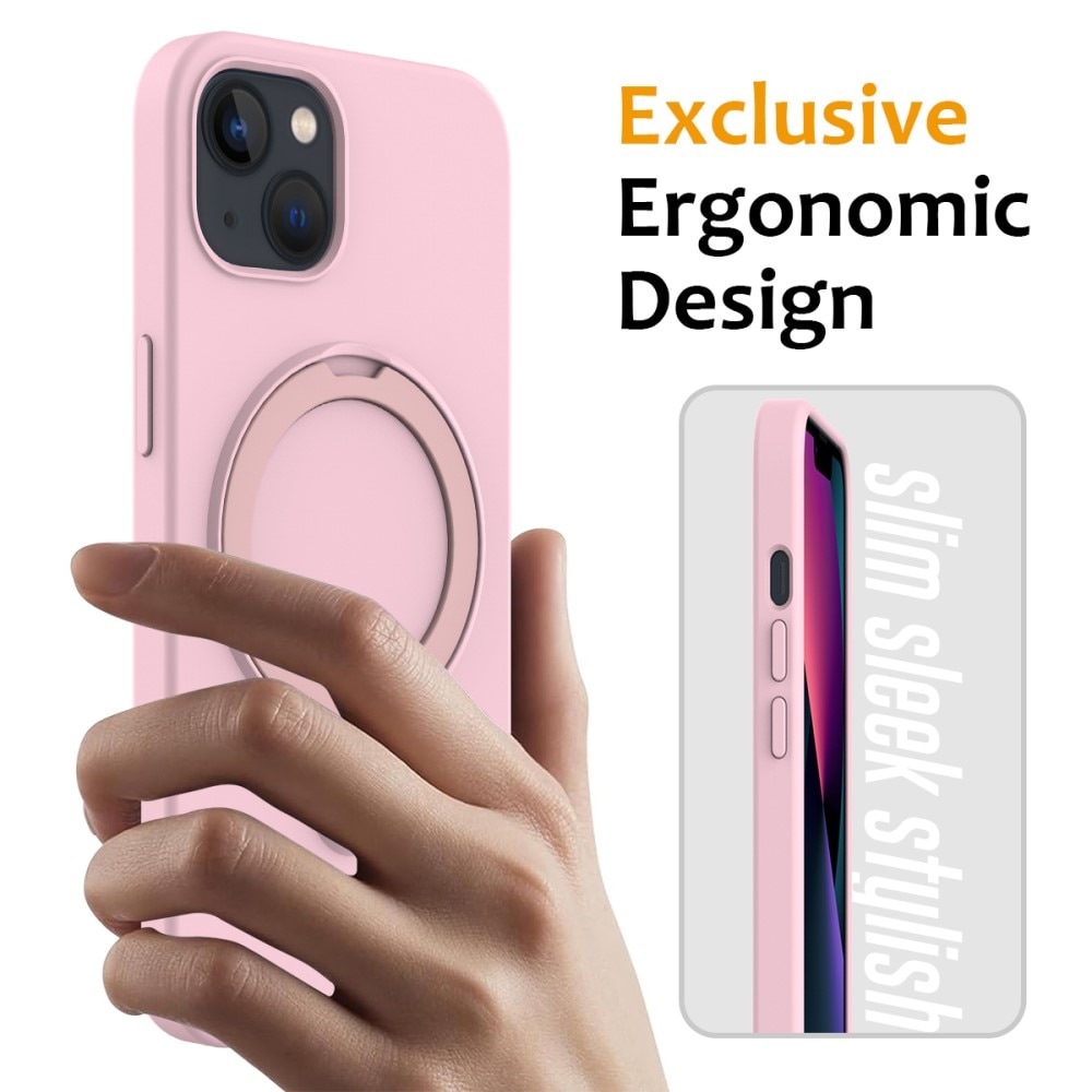 Cover Silikone Kickstand MagSafe iPhone 13 lyserød