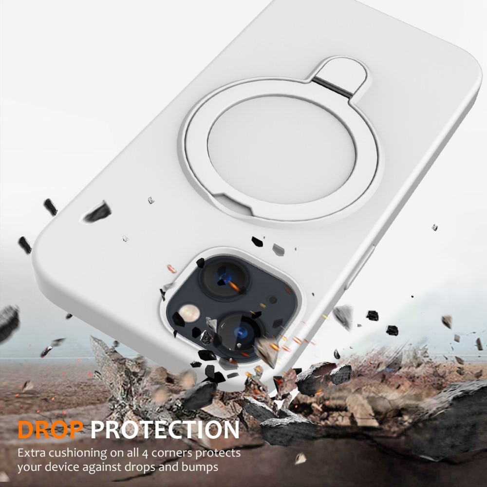 Cover Silikone Kickstand MagSafe iPhone 15 hvid