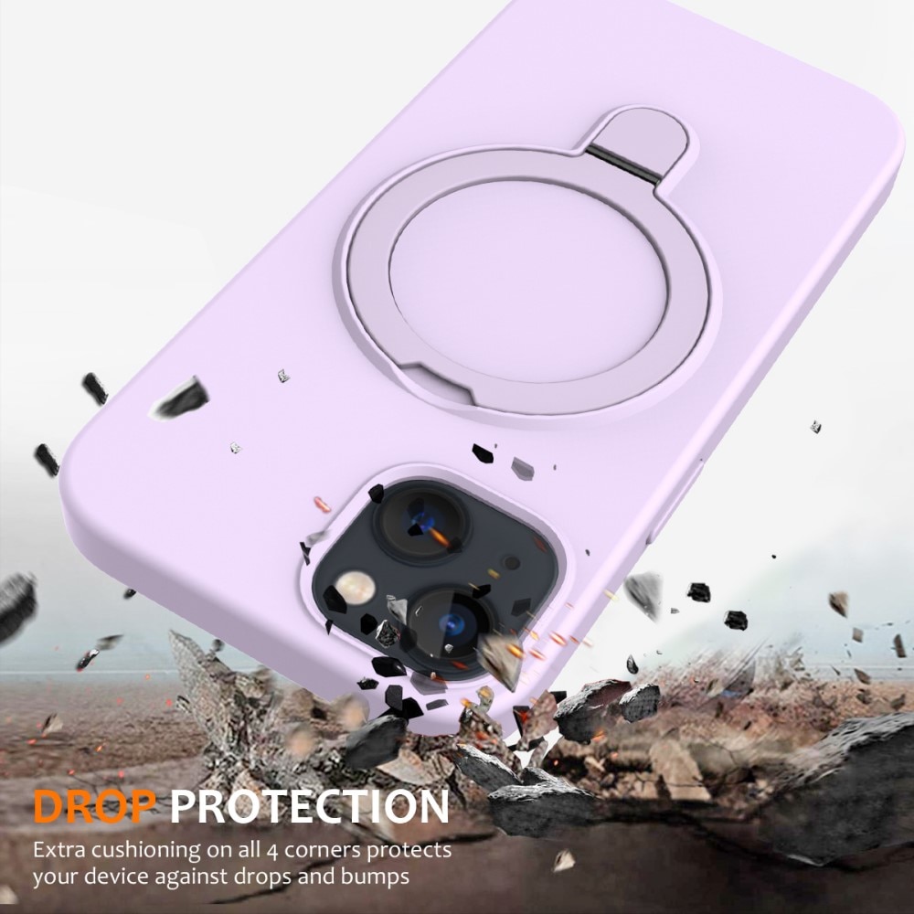 Cover Silikone Kickstand MagSafe iPhone 15 lila
