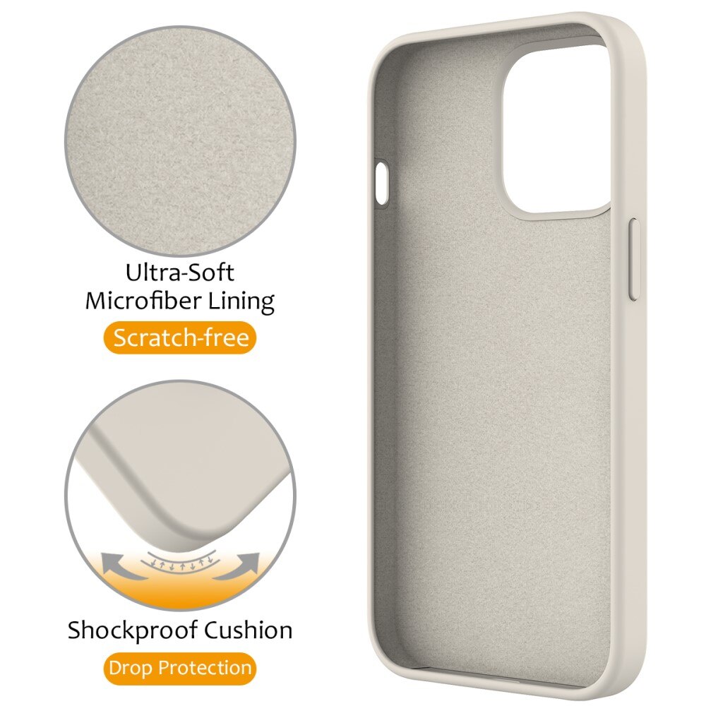 Cover Silikone Kickstand MagSafe iPhone 15 Pro beige