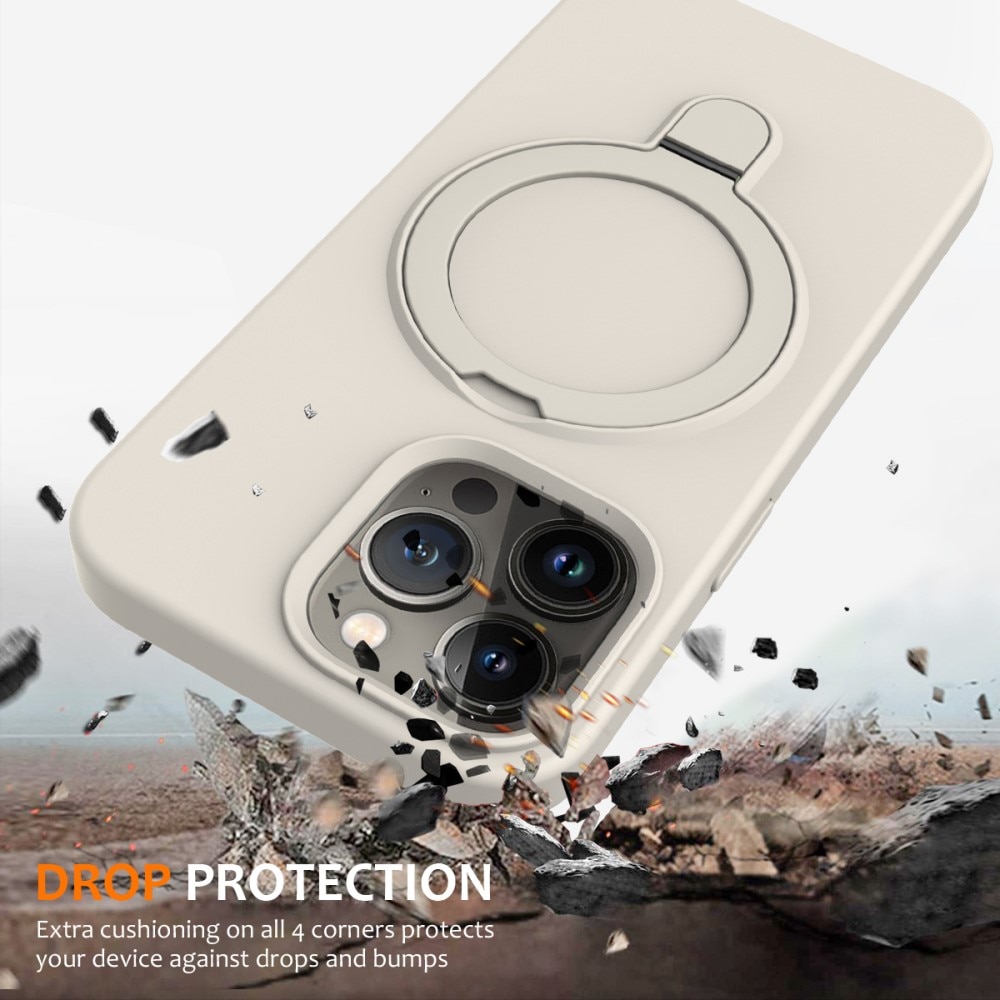 Cover Silikone Kickstand MagSafe iPhone 15 Pro beige