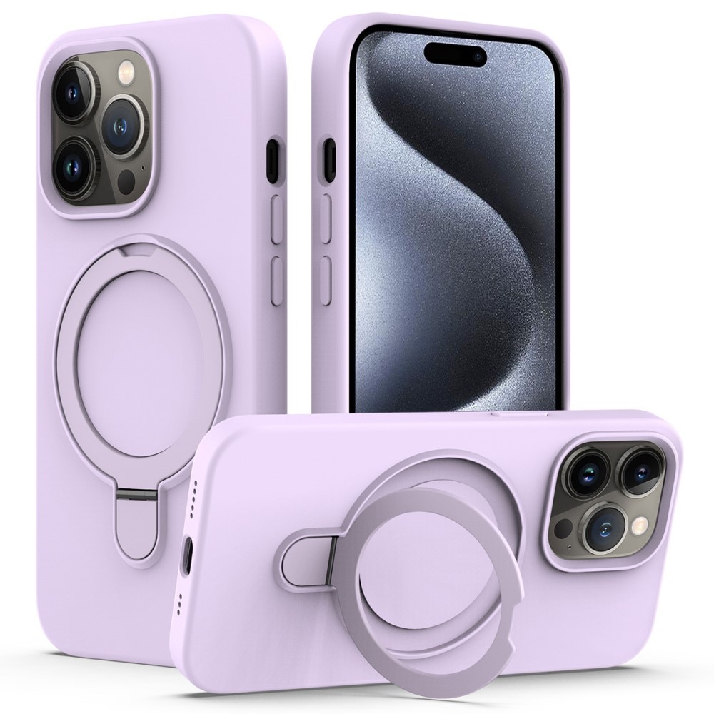 Cover Silikone Kickstand MagSafe iPhone 15 Pro lila