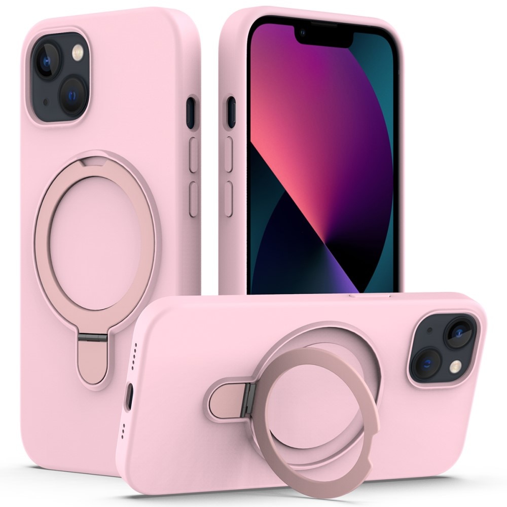 Cover Silikone Kickstand MagSafe iPhone 14 lyserød