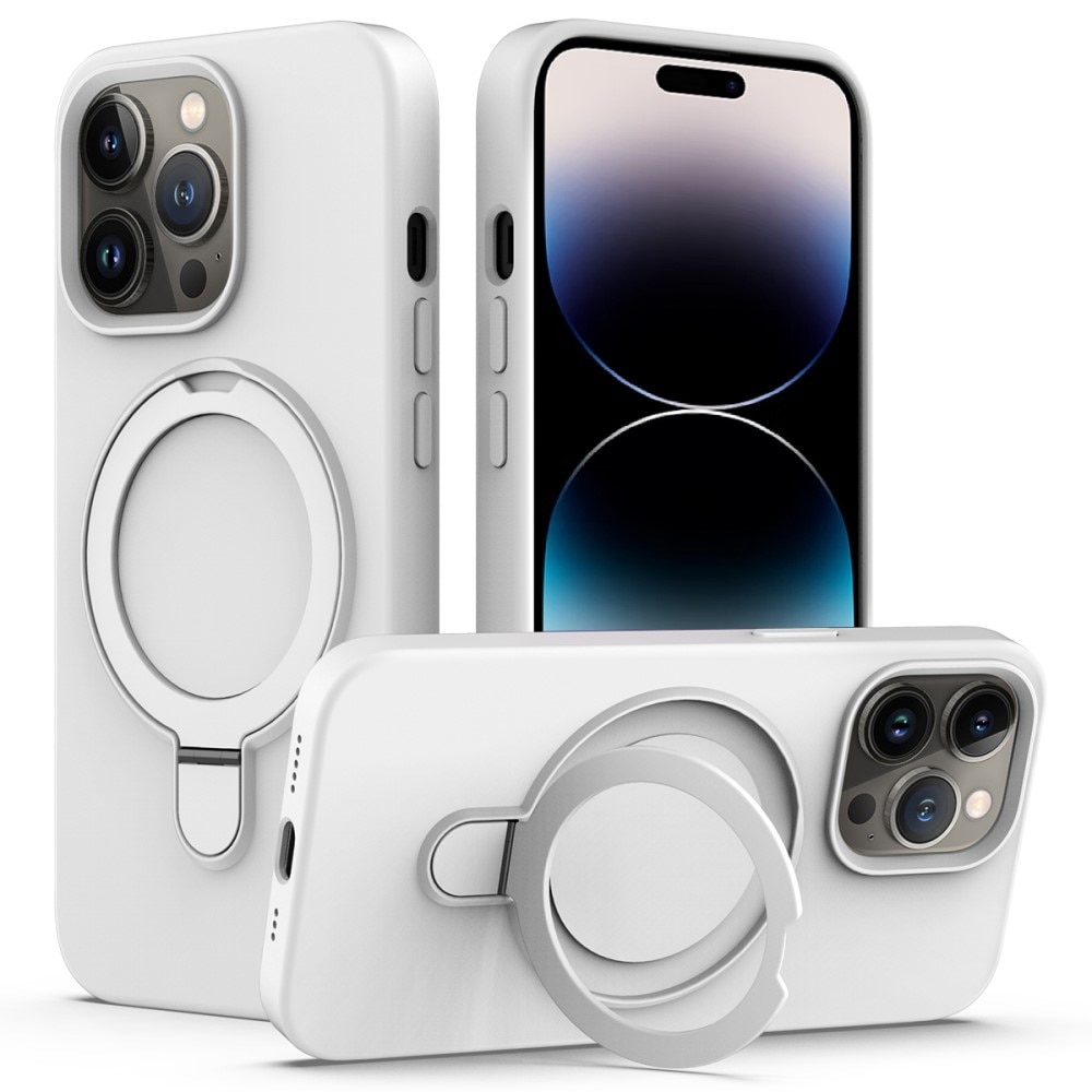 Cover Silikone Kickstand MagSafe iPhone 14 Pro Max hvid