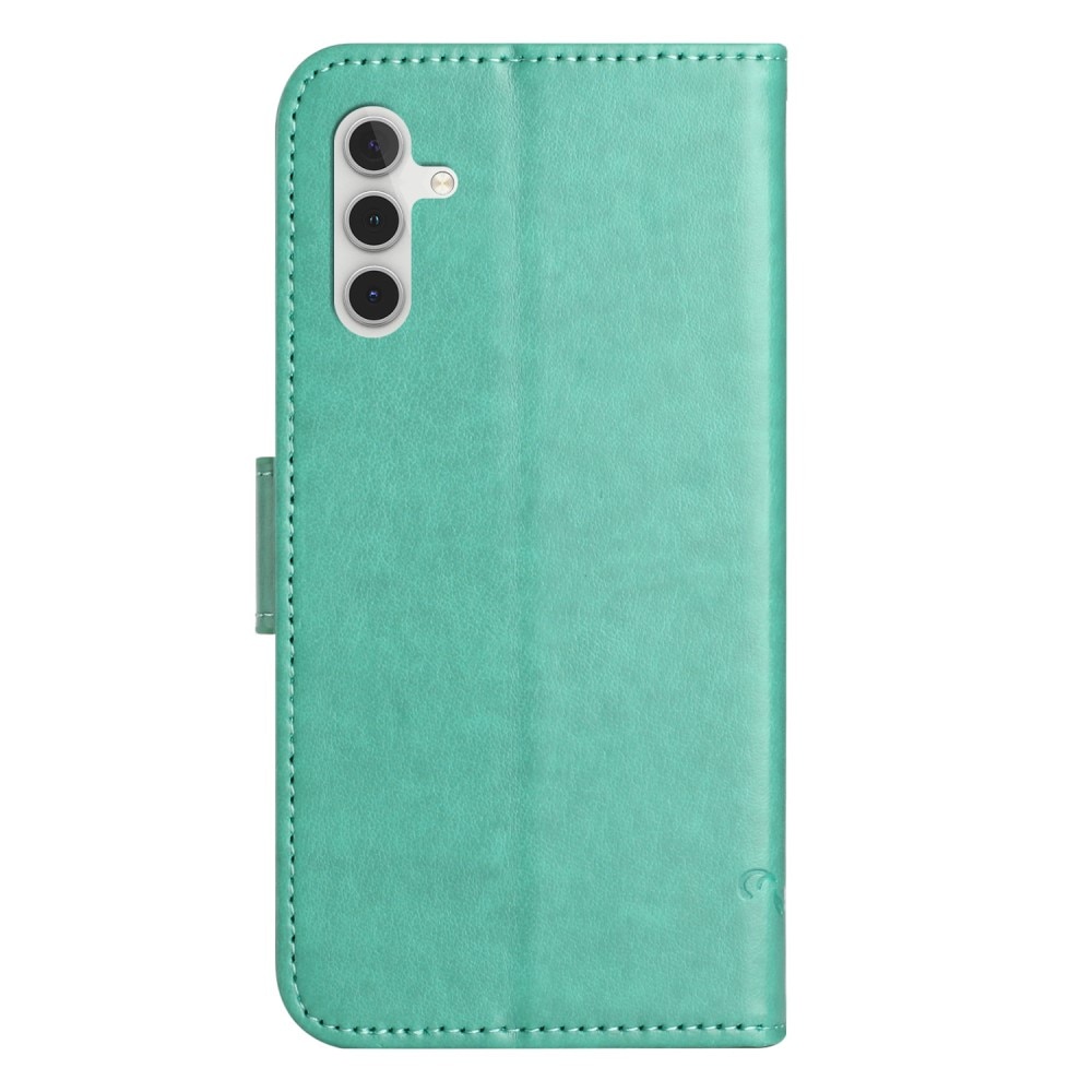 Læderetui Sommerfugle Samsung Galaxy A55 grøn