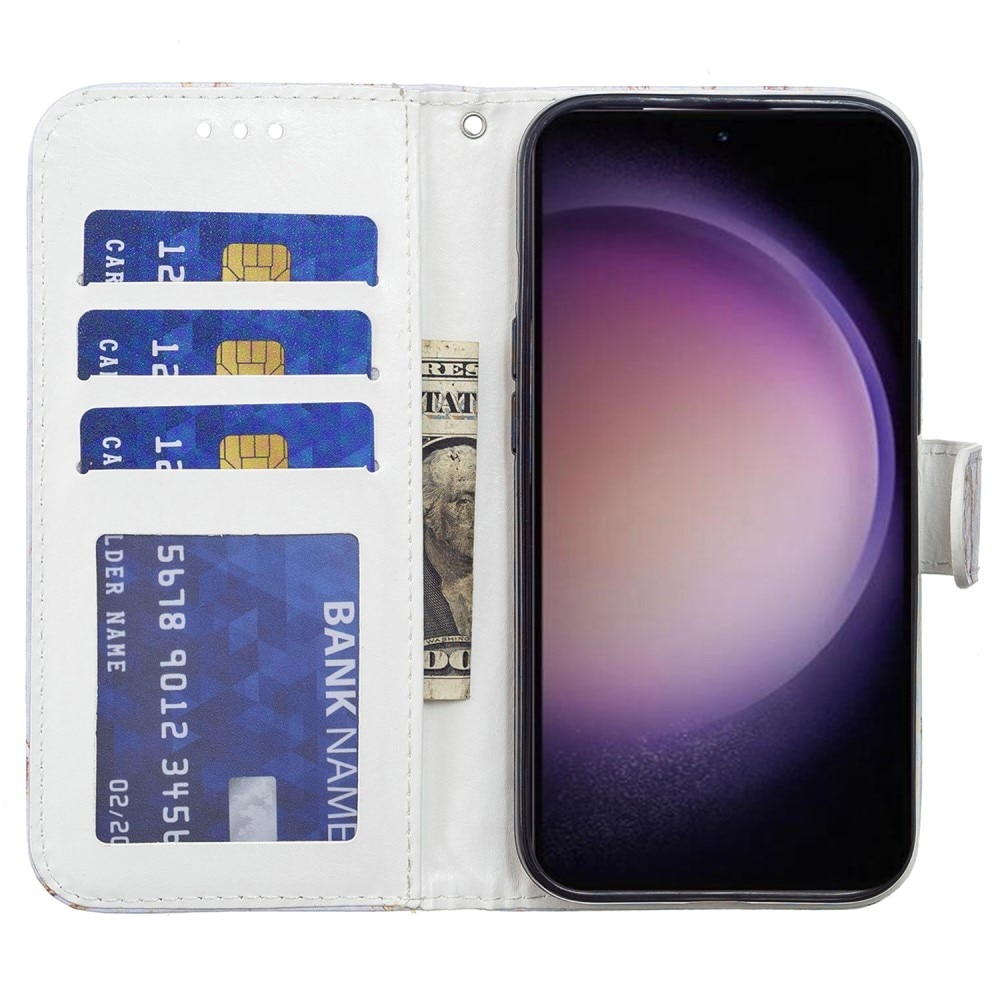 Mobiltaske Samsung Galaxy A55 blå sommerfugle