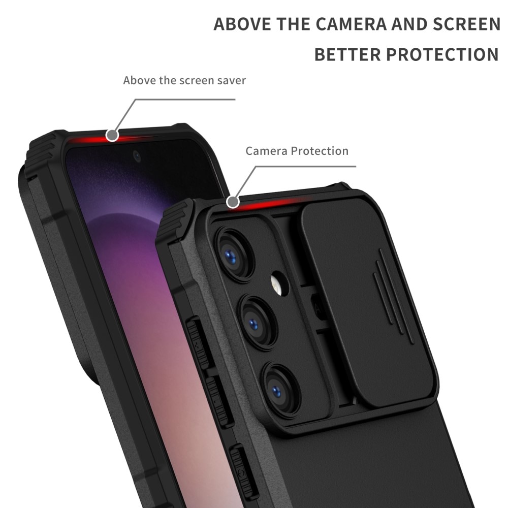 Samsung Galaxy S24 Plus Kickstand Cover kamerabeskyttelse sort