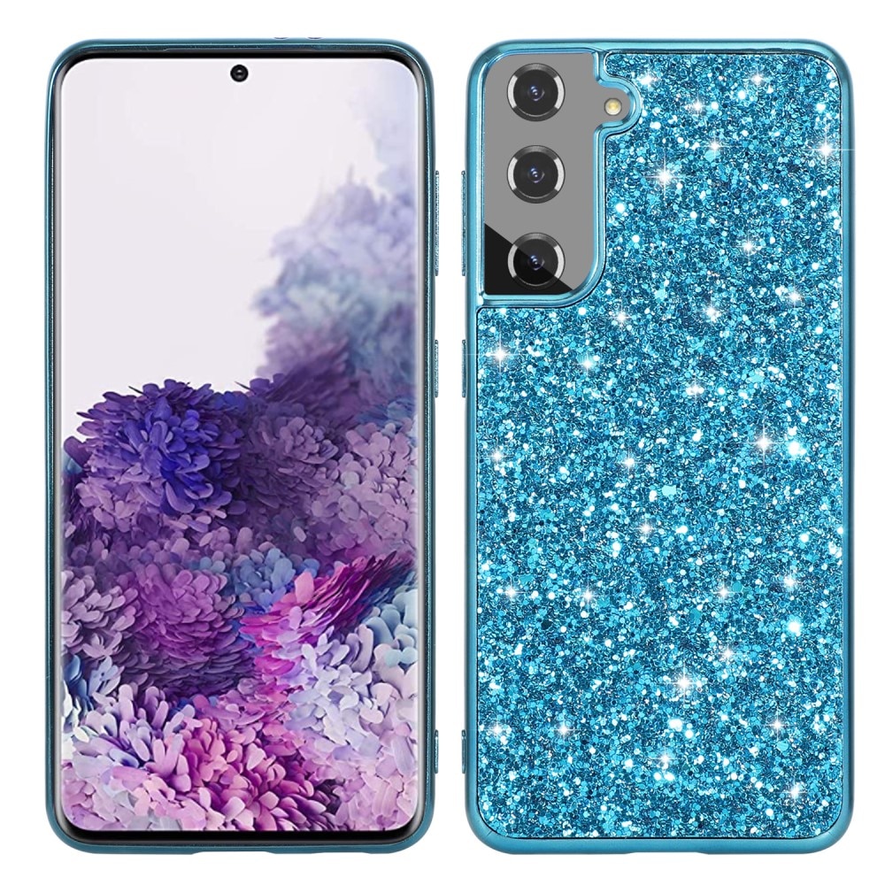 Glittercover Samsung Galaxy S24 blå