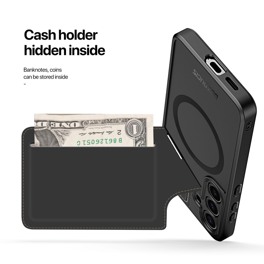 Rafi Series RFID MagSafe Wallet Stand Case Samsung Galaxy S24 sort
