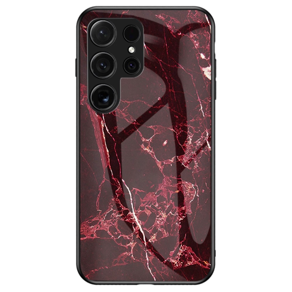 Cover Hærdet Glas Samsung Galaxy S24 Ultra rød marmor