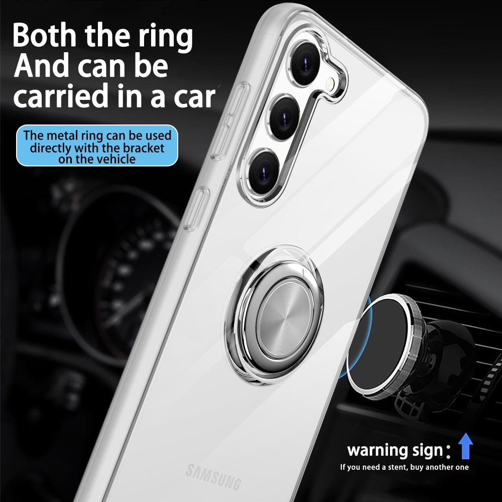 TPU Cover Finger Ring Kickstand Samsung Galaxy S24 Plus gennemsigtig