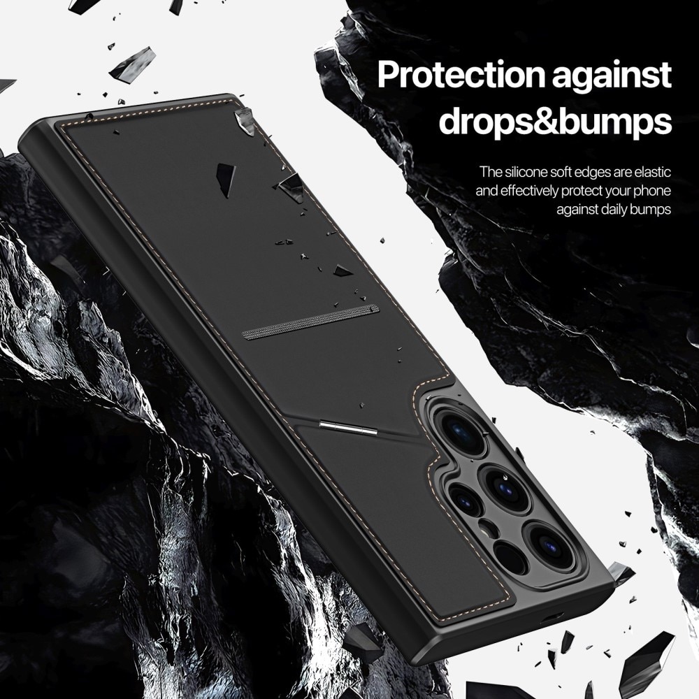 Rafi Series RFID MagSafe Wallet Stand Case Samsung Galaxy S24 Ultra sort