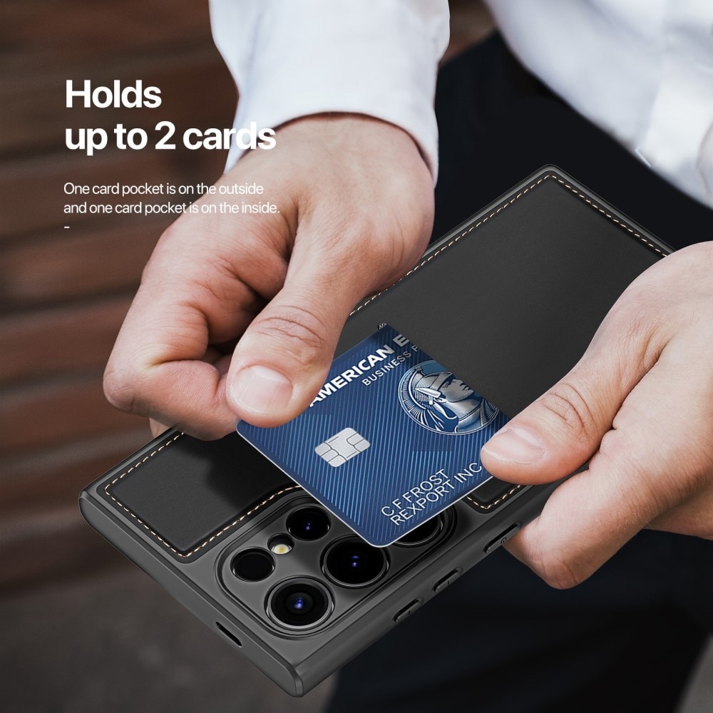 Rafi Series RFID MagSafe Wallet Stand Case Samsung Galaxy S24 Ultra sort