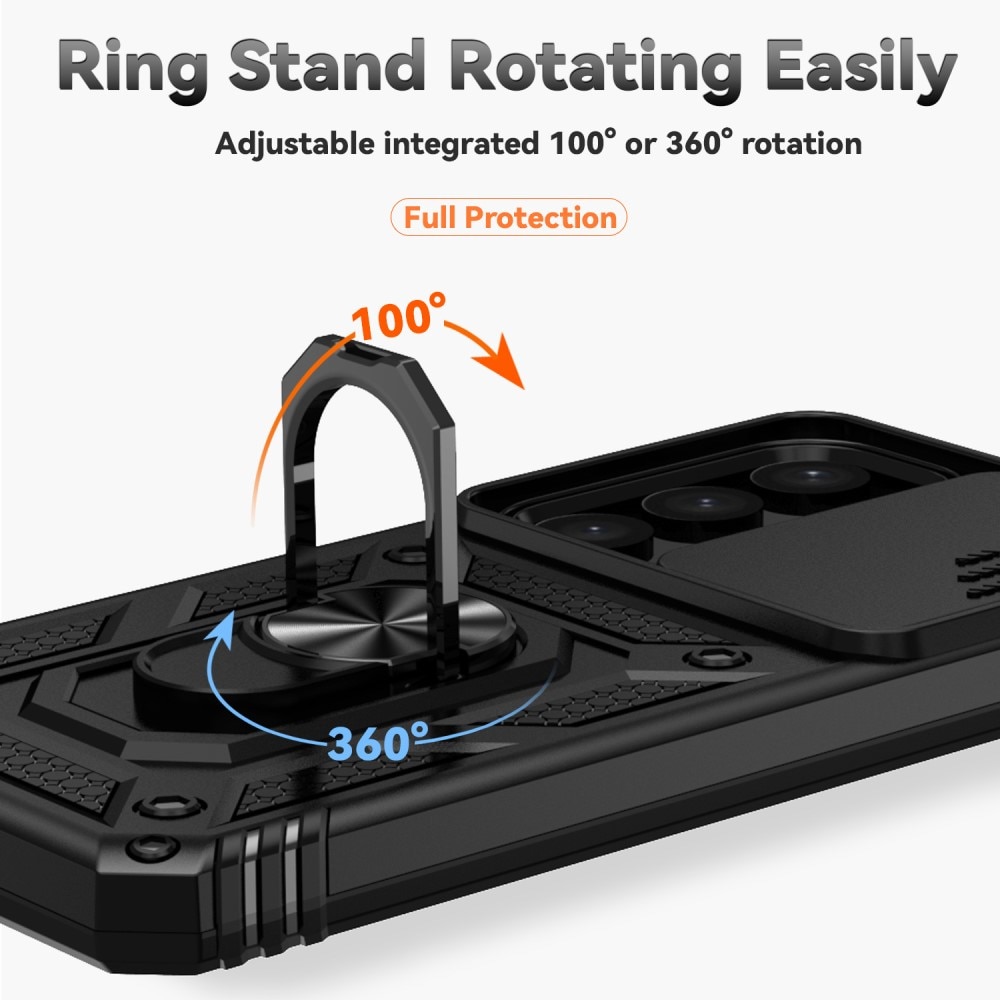 Hybridcover Ring + Kamerabeskyttelse Samsung Galaxy S24 Plus sort