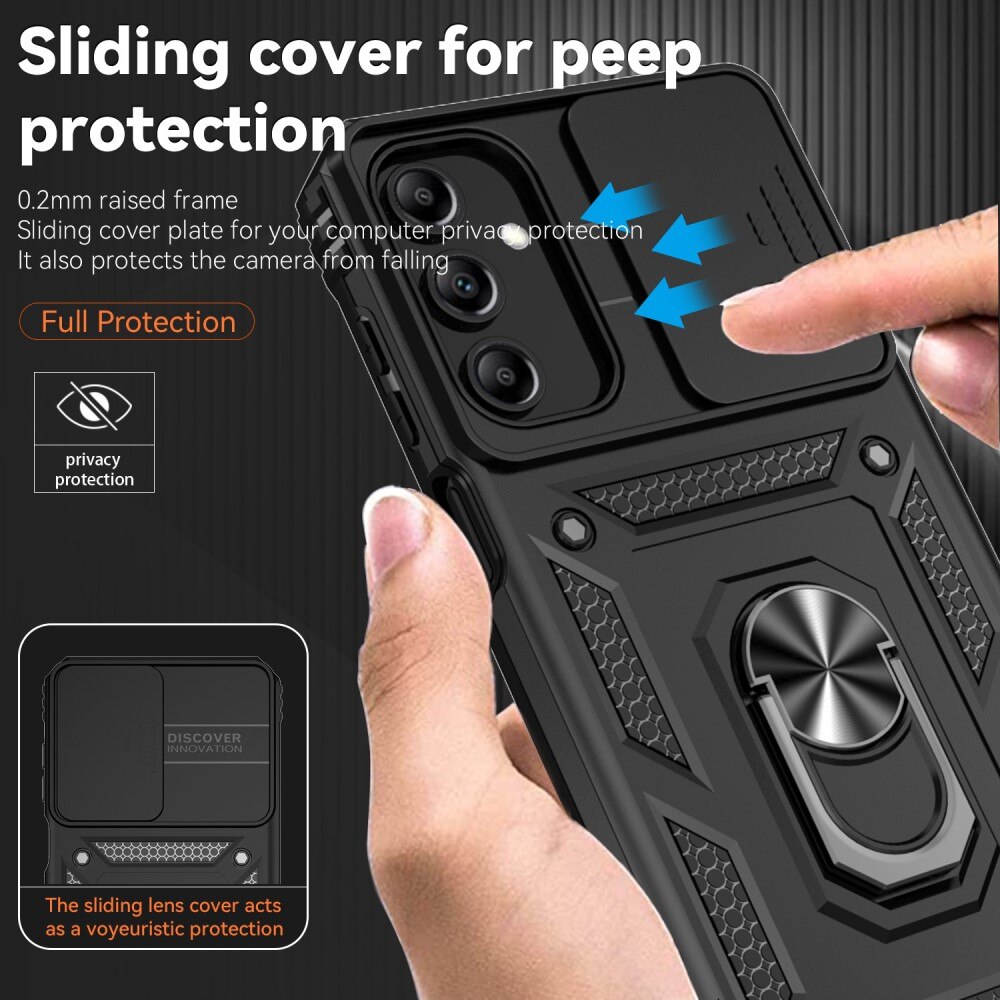 Hybridcover Ring + Kamerabeskyttelse Samsung Galaxy A15 sort