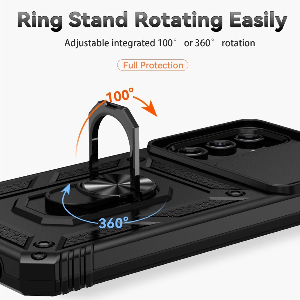 Hybridcover Ring + Kamerabeskyttelse Samsung Galaxy A15 sort