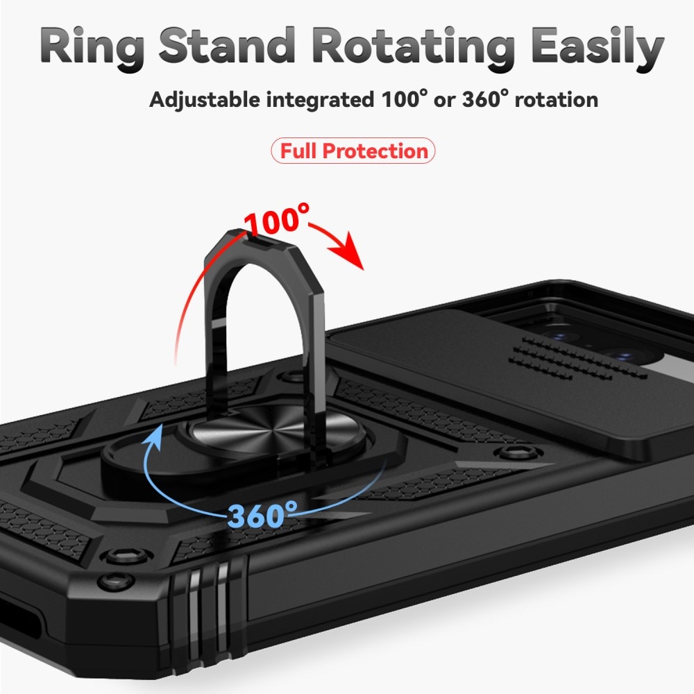 Hybridcover Ring + Kamerabeskyttelse Google Pixel 8a Sort