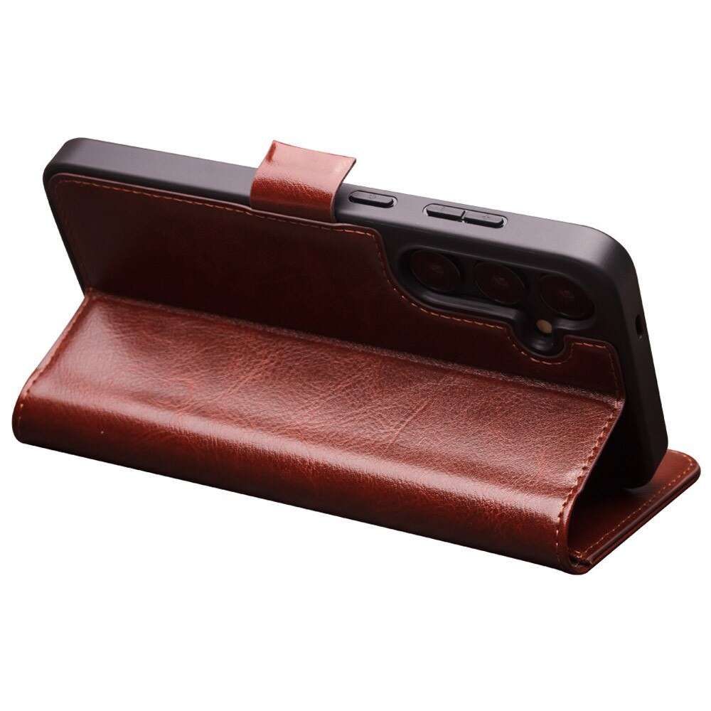 Samsung Galaxy S24 Plus Leather Wallet Case Brown