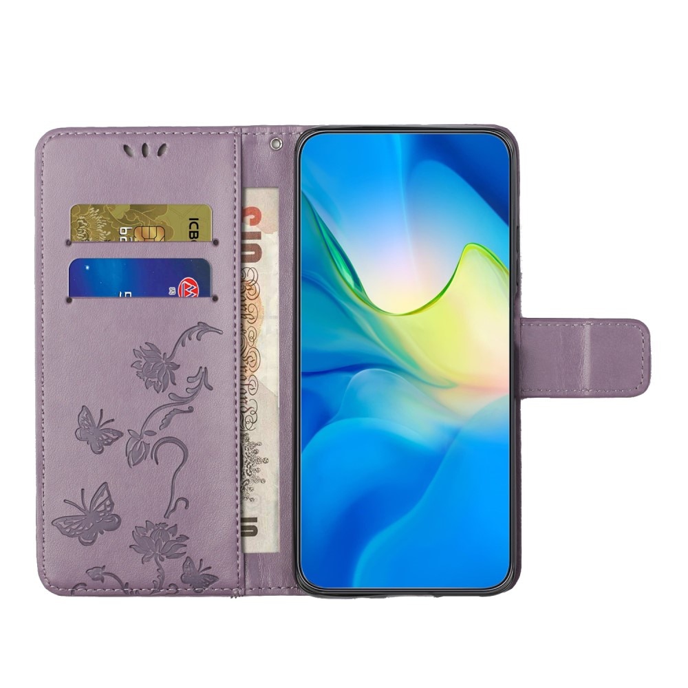 Læderetui Sommerfugle Xiaomi Redmi Note 13 4G lila