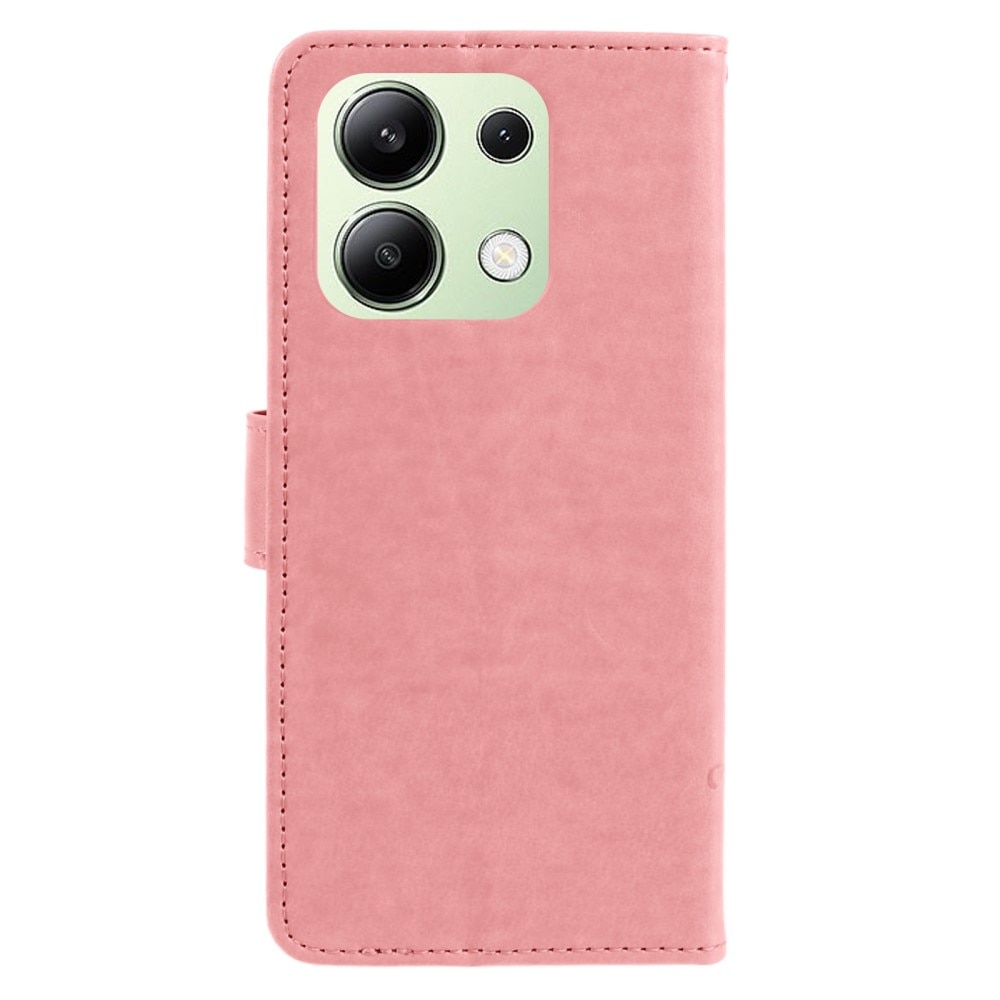 Læderetui Sommerfugle Xiaomi Redmi Note 13 4G Lyserød