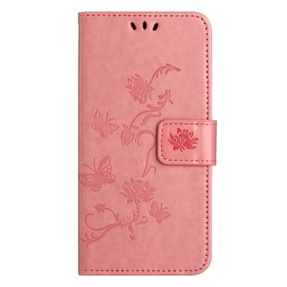 Læderetui Sommerfugle Xiaomi Redmi Note 13 4G Lyserød