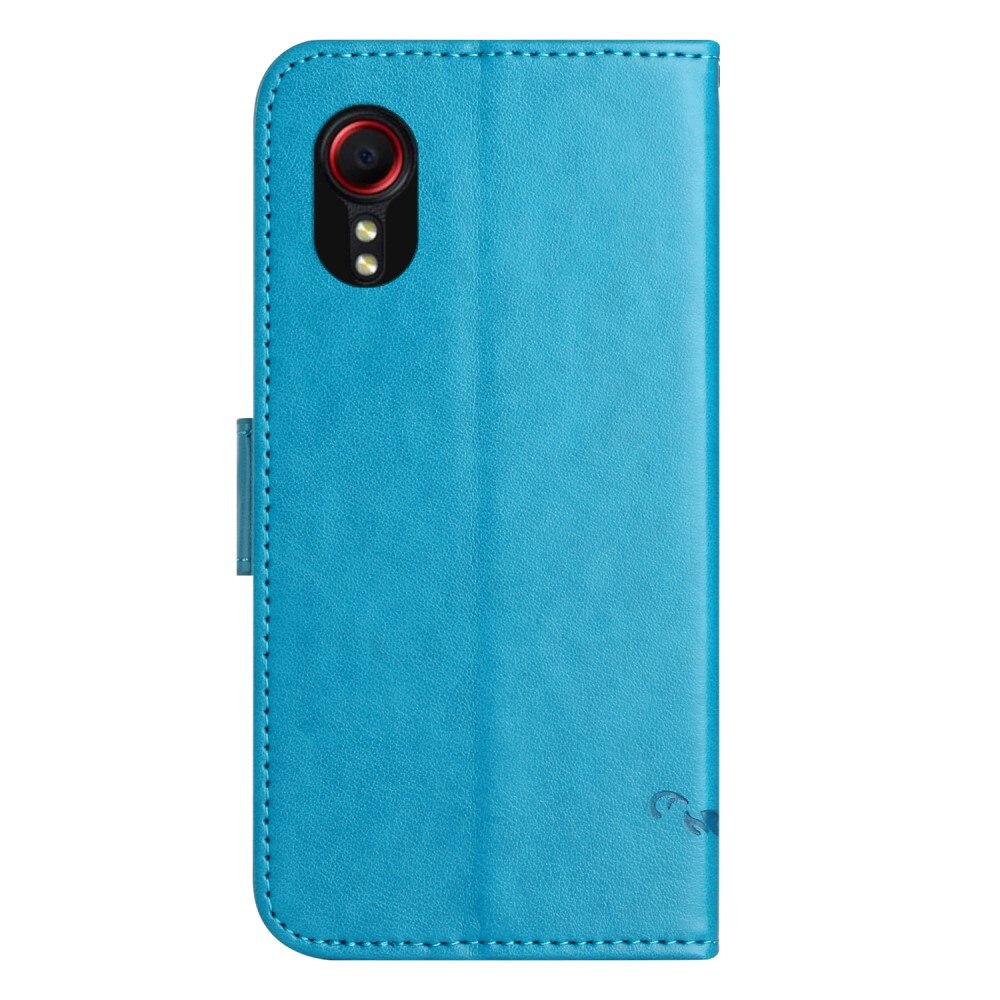 Læderetui Sommerfugle Samsung Galaxy Xcover 7 Blå