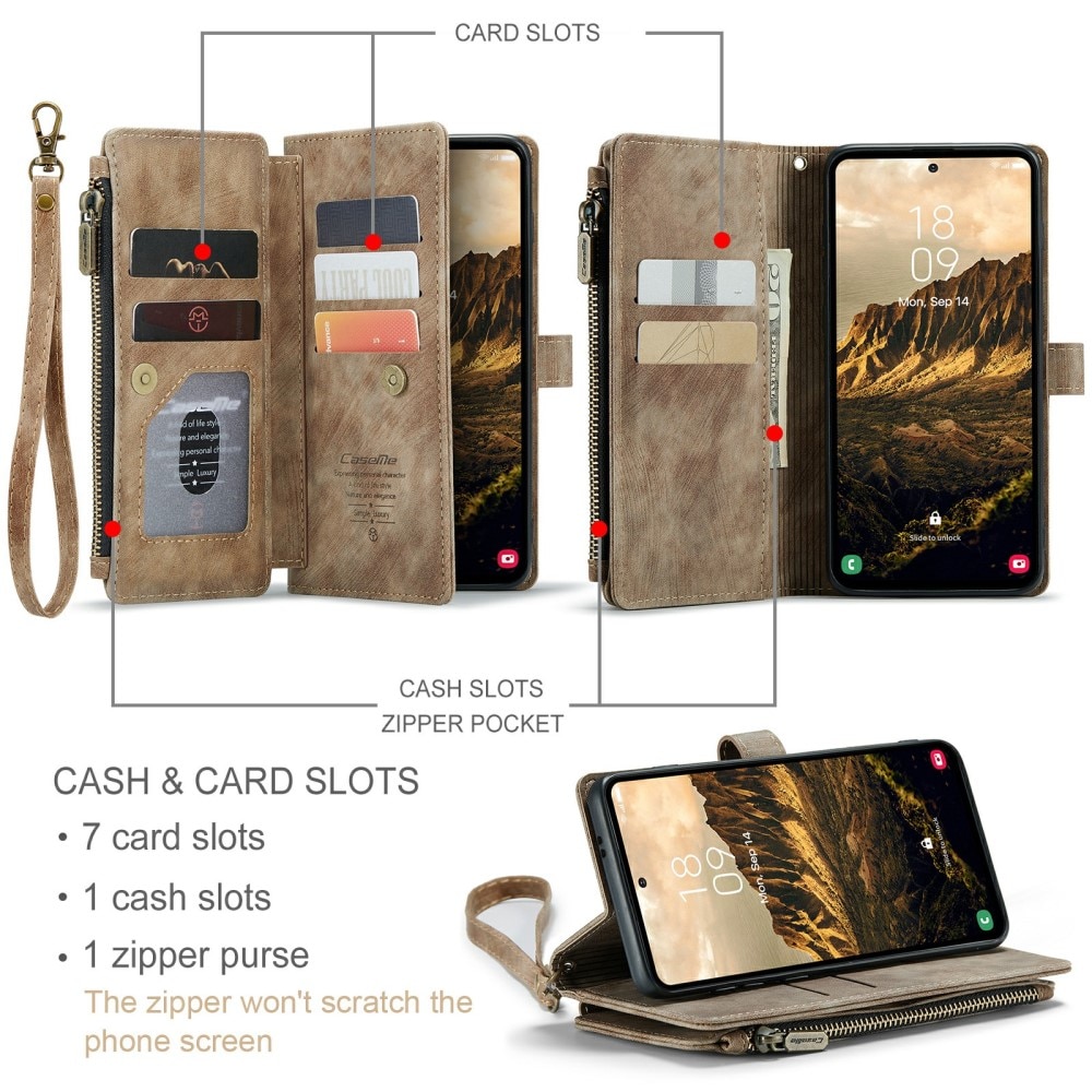 Zipper Wallet Samsung Galaxy S24 brun