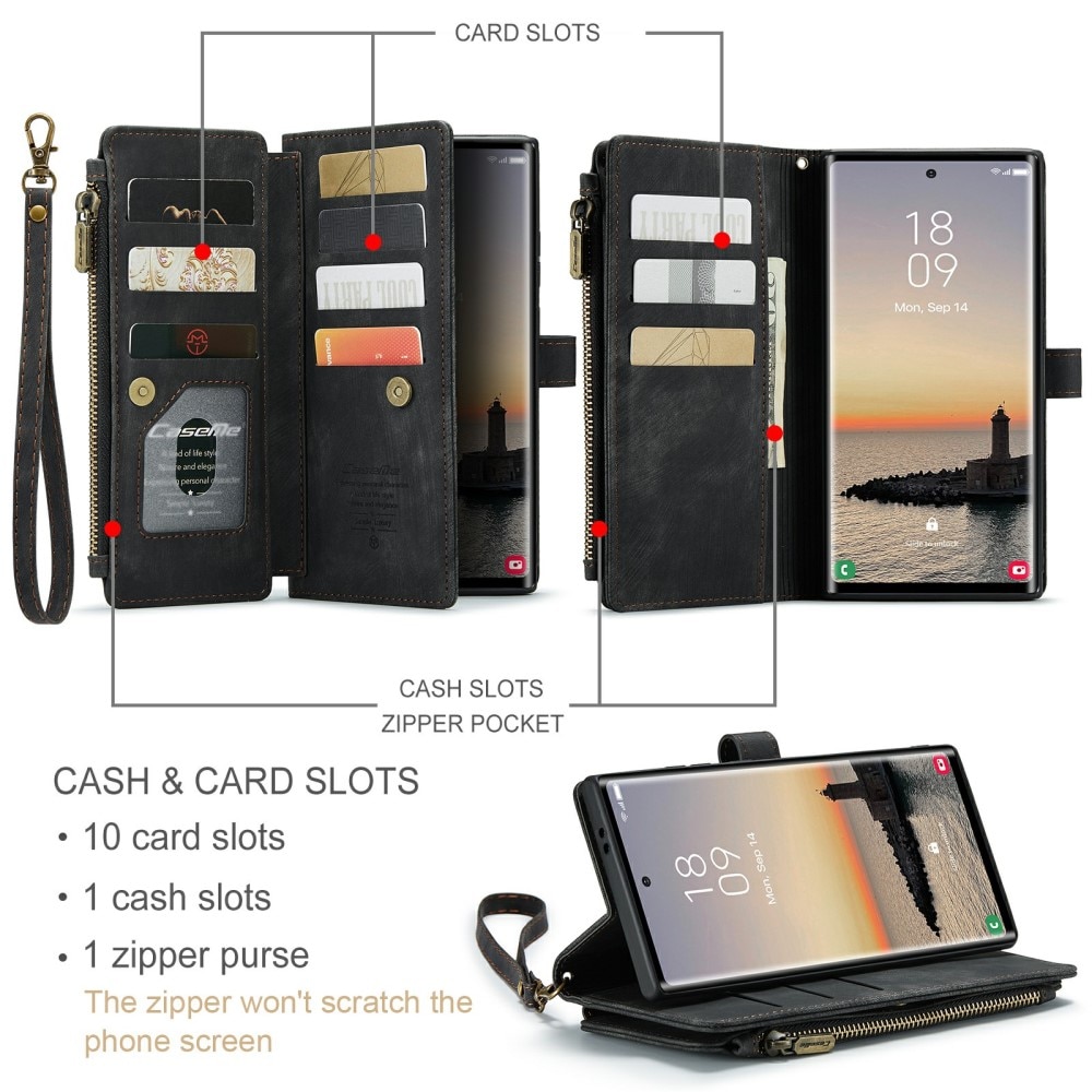 Zipper Wallet Samsung Galaxy S24 Ultra sort