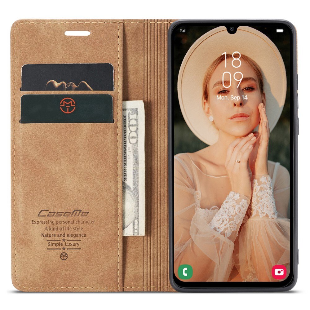 Slim Pung Etui Samsung Galaxy A15 Brun