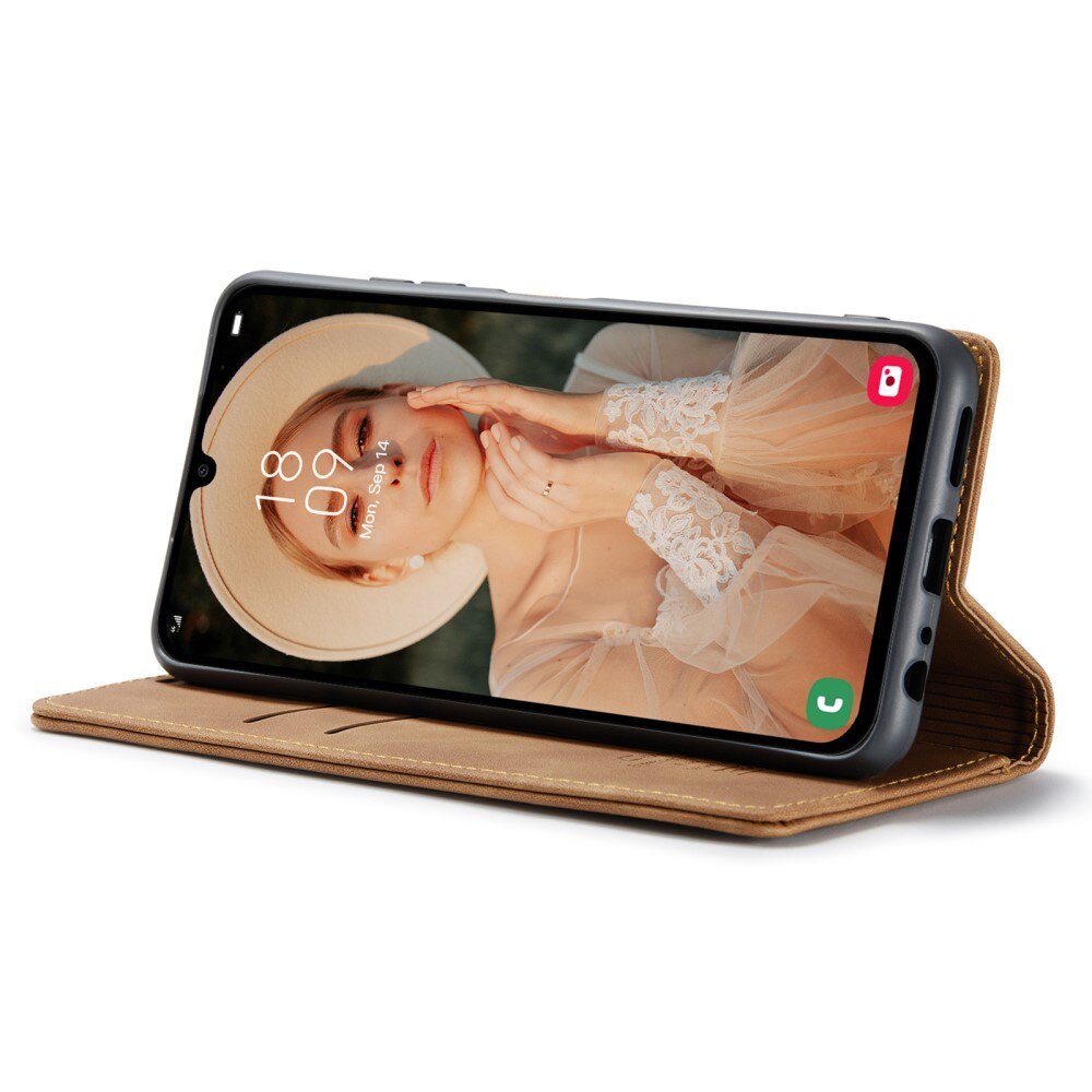 Slim Pung Etui Samsung Galaxy A15 Brun
