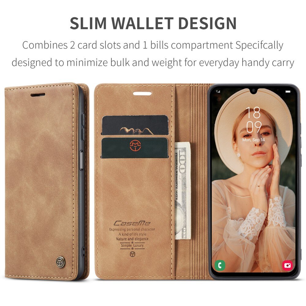 Slim Pung Etui Samsung Galaxy A15 Brun
