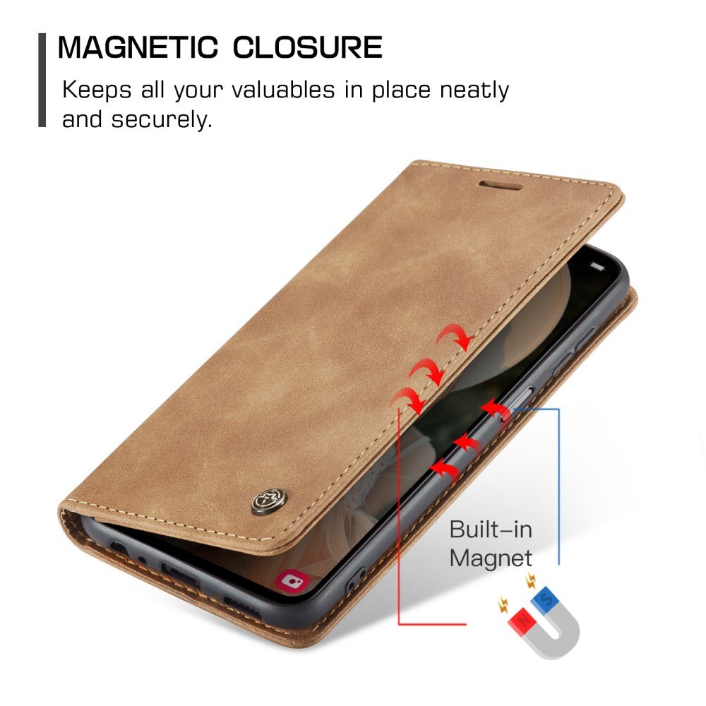 Slim Pung Etui Samsung Galaxy A15 Brun