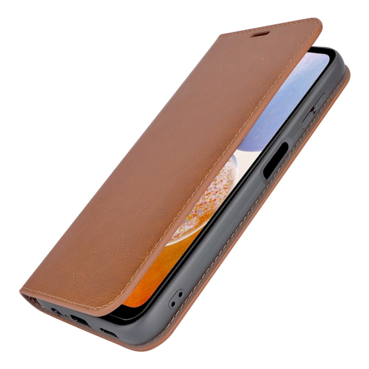 Mobiltaske Ægte Læder Samsung Galaxy A14 brun