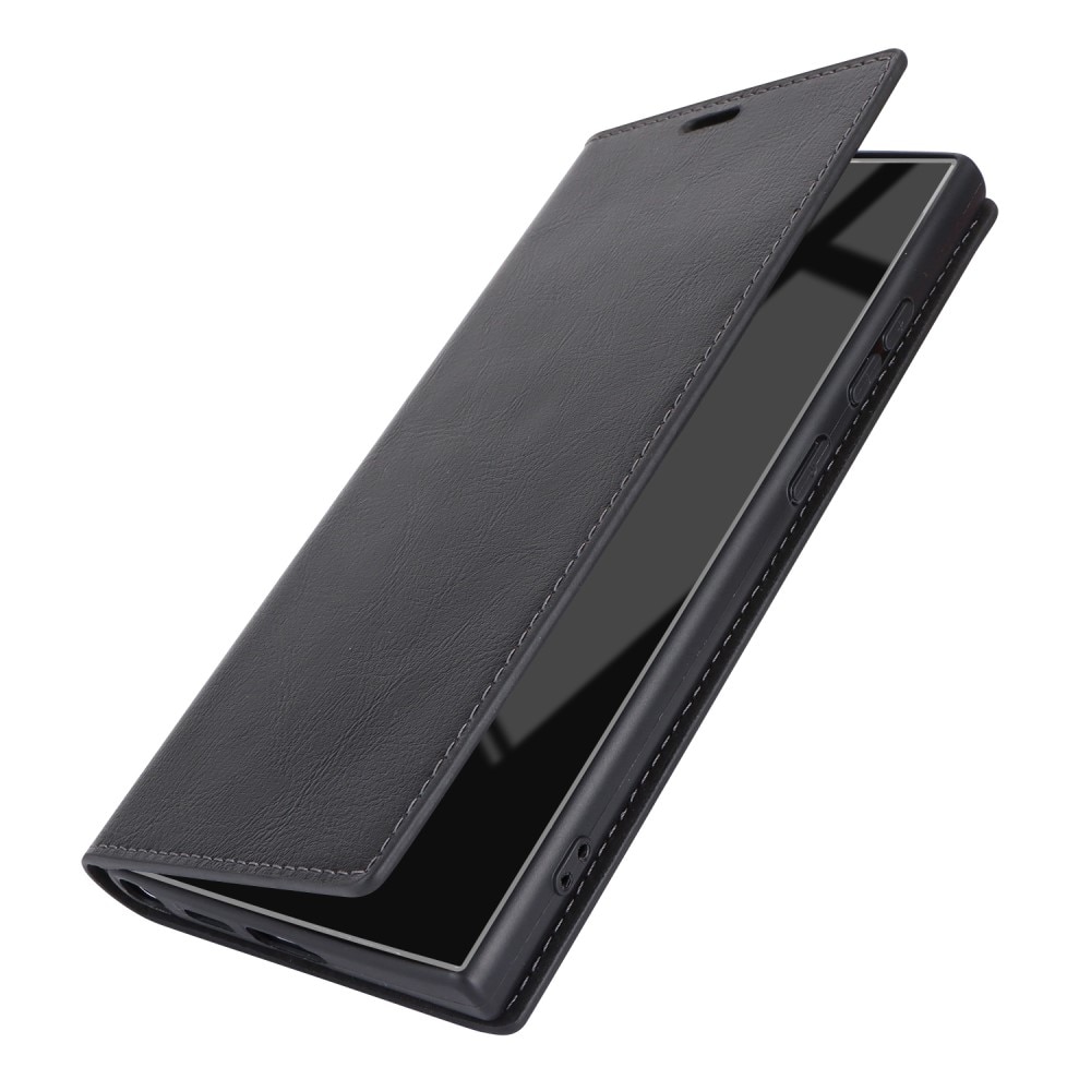 Mobiltaske Ægte Læder Samsung Galaxy S24 Ultra sort