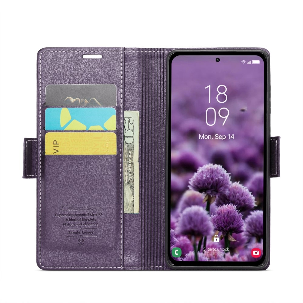 RFID blocking Slim Pung Etui Samsung Galaxy A55 lila