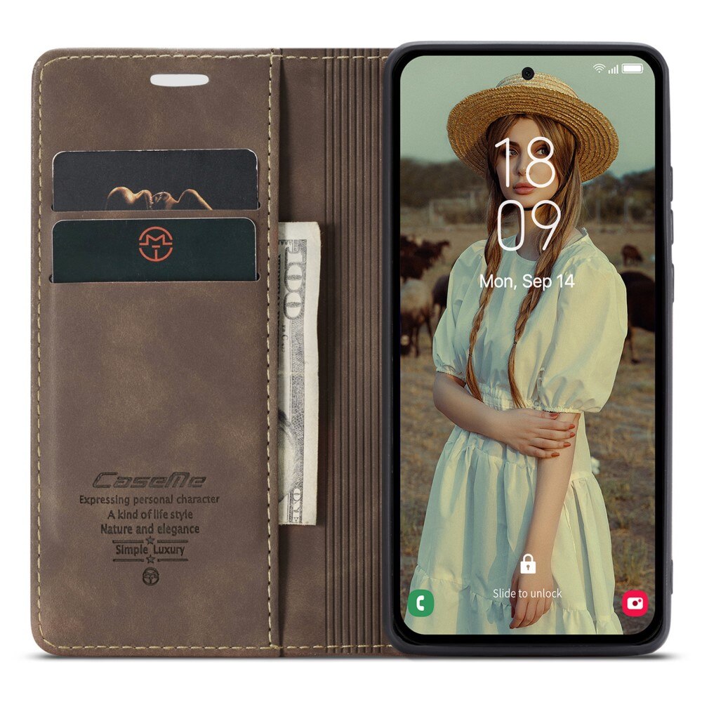 Slim Pung Etui Samsung Galaxy A35 Brun