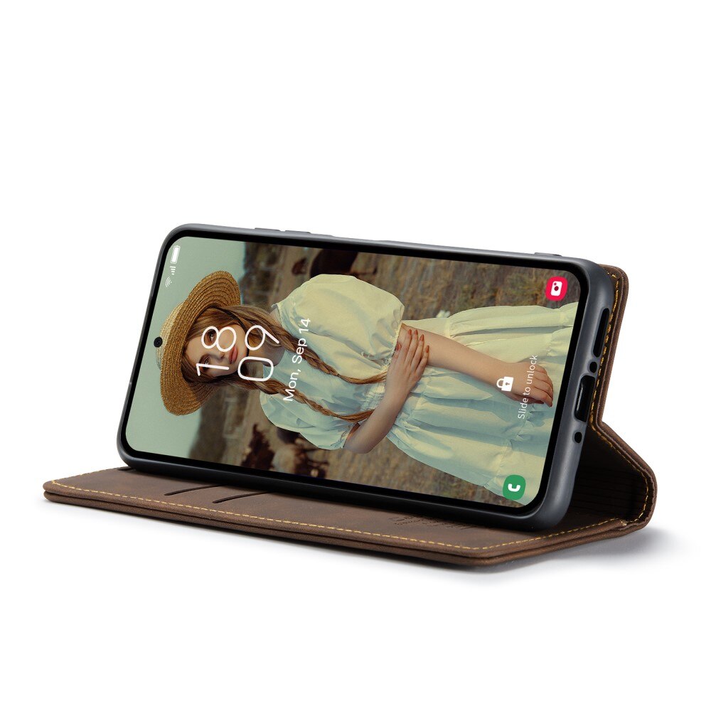 Slim Pung Etui Samsung Galaxy A35 Brun