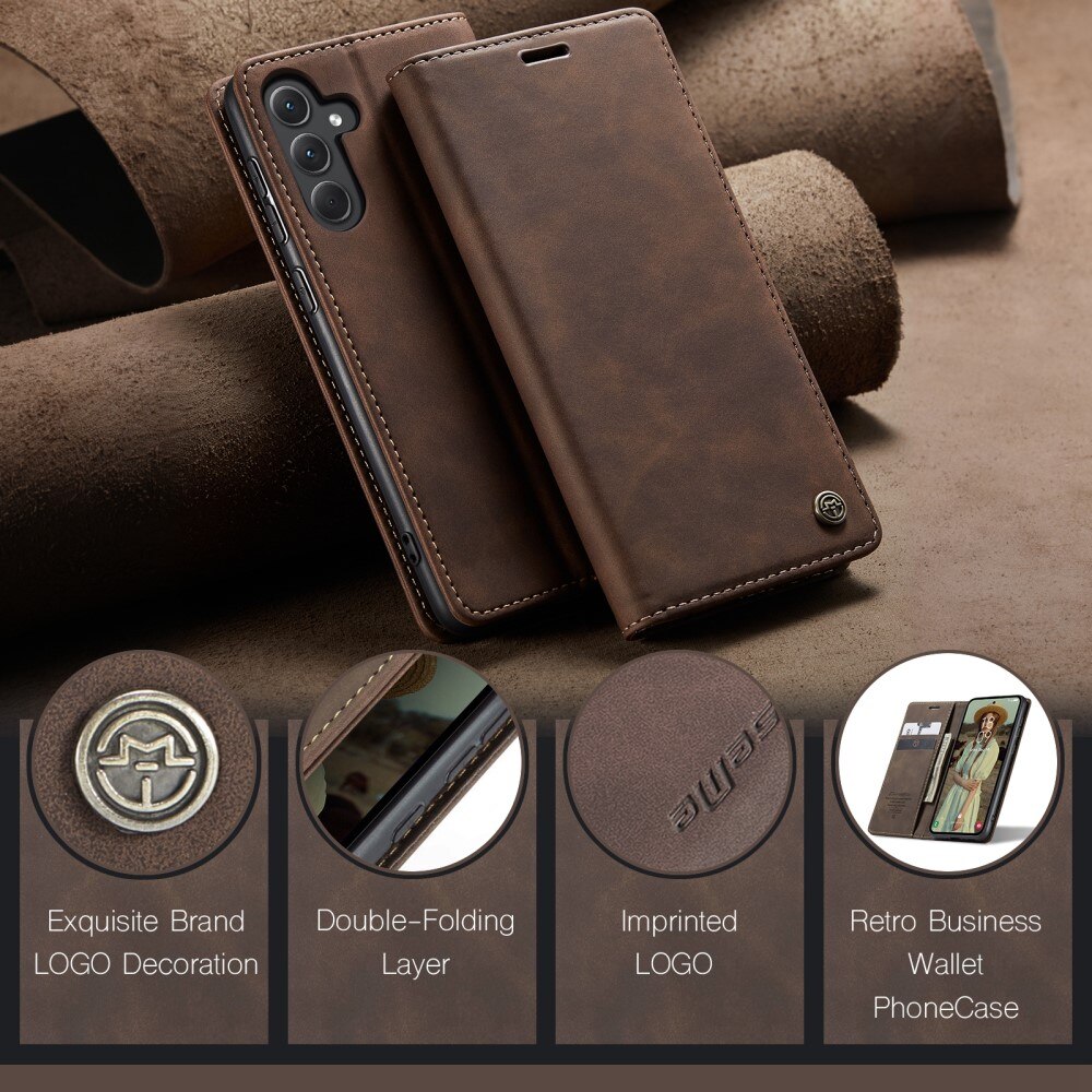 Slim Pung Etui Samsung Galaxy A35 Brun
