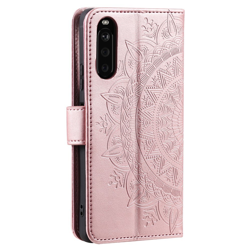 Læderetui Mandala Sony Xperia 10 VI rose guld