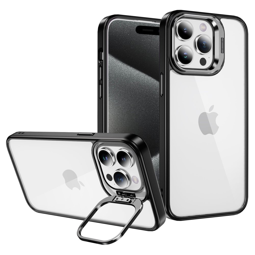 Hybridcover Kamera Kickstand iPhone 12 sort