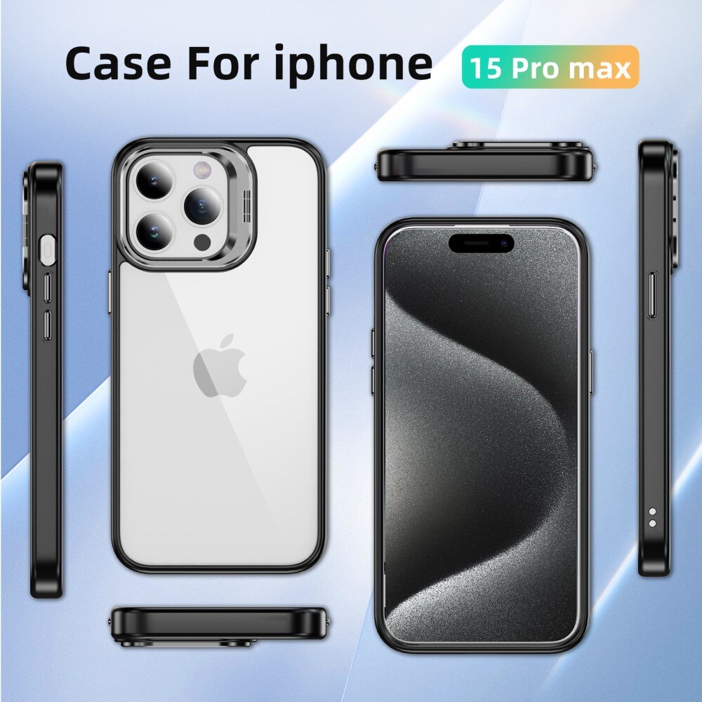 Hybridcover Kamera Kickstand iPhone 12 sort