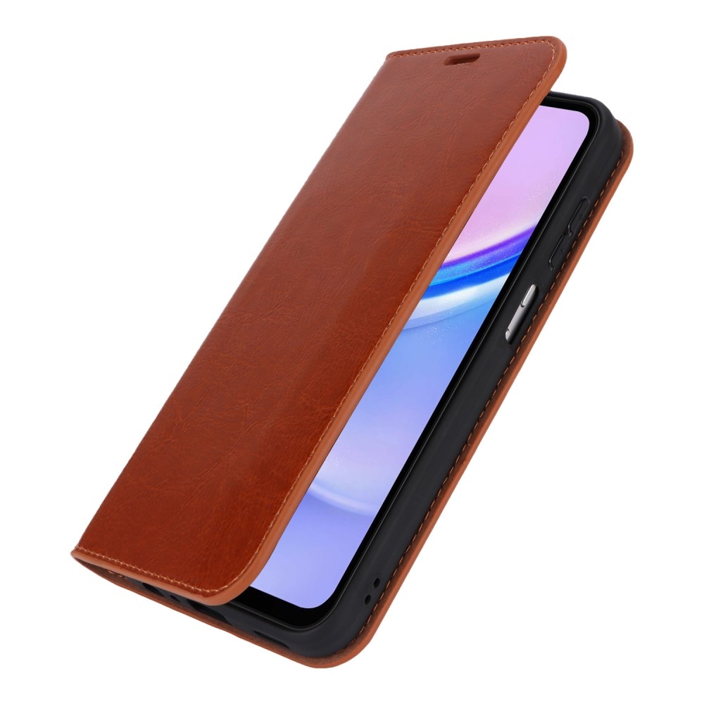 Mobiltaske Ægte Læder Samsung Galaxy A15 brun