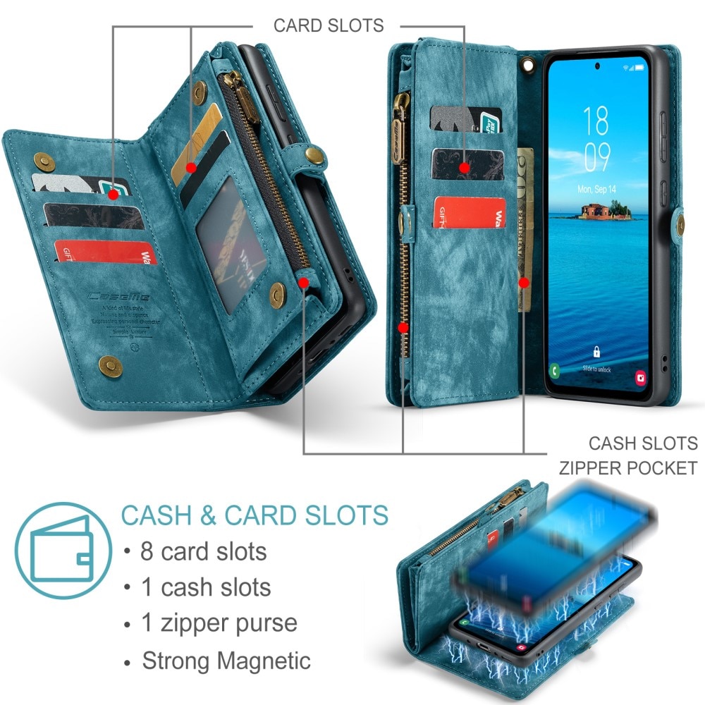 Multi-slot Mobiltaske Samsung Galaxy A35 blå