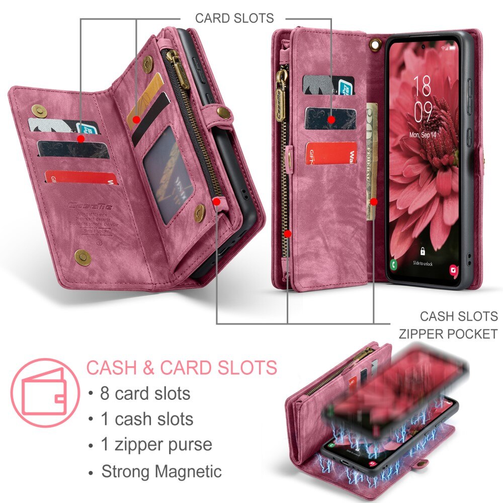 Multi-slot Mobiltaske Samsung Galaxy A35 Rød