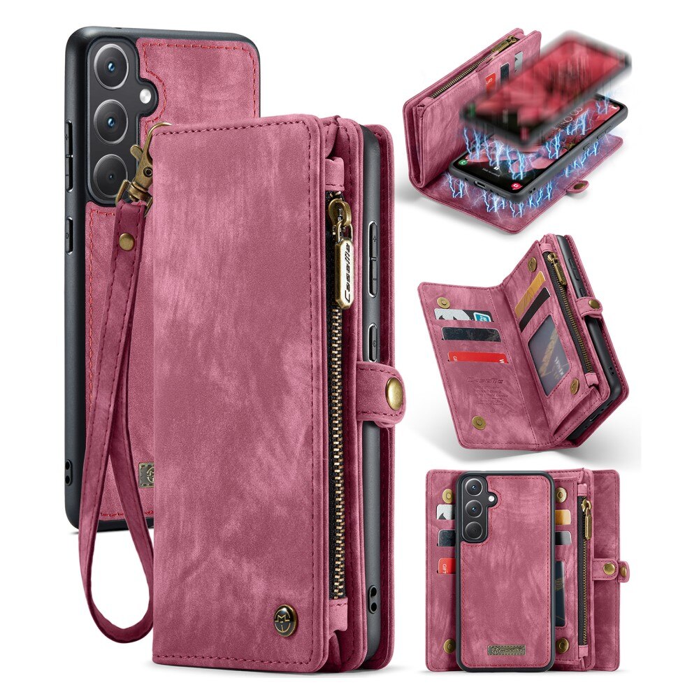 Multi-slot Mobiltaske Samsung Galaxy A35 Rød