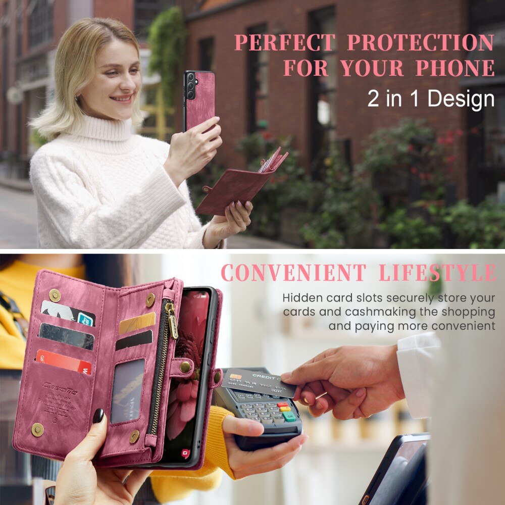Multi-slot Mobiltaske Samsung Galaxy A35 Rød