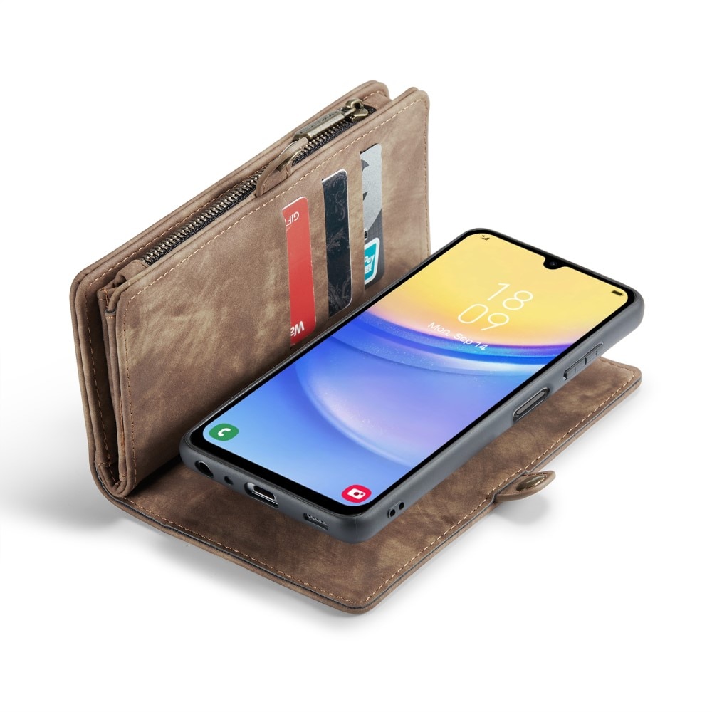 Multi-slot Mobiltaske Samsung Galaxy A15 brun