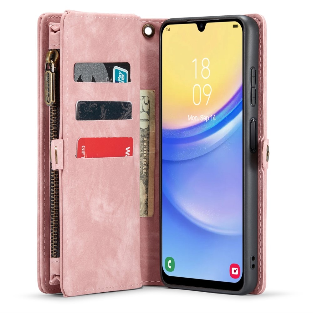 Multi-slot Mobiltaske Samsung Galaxy A15 lyserød